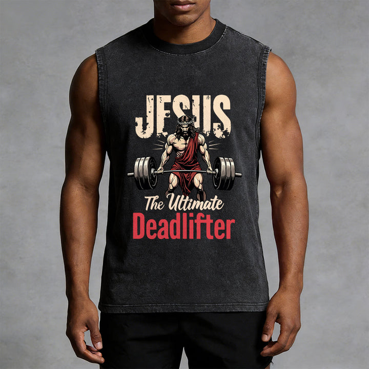 Christianartworkshop Jesus The Ultimate Deadlifter Canotta unisex lavata - image 2