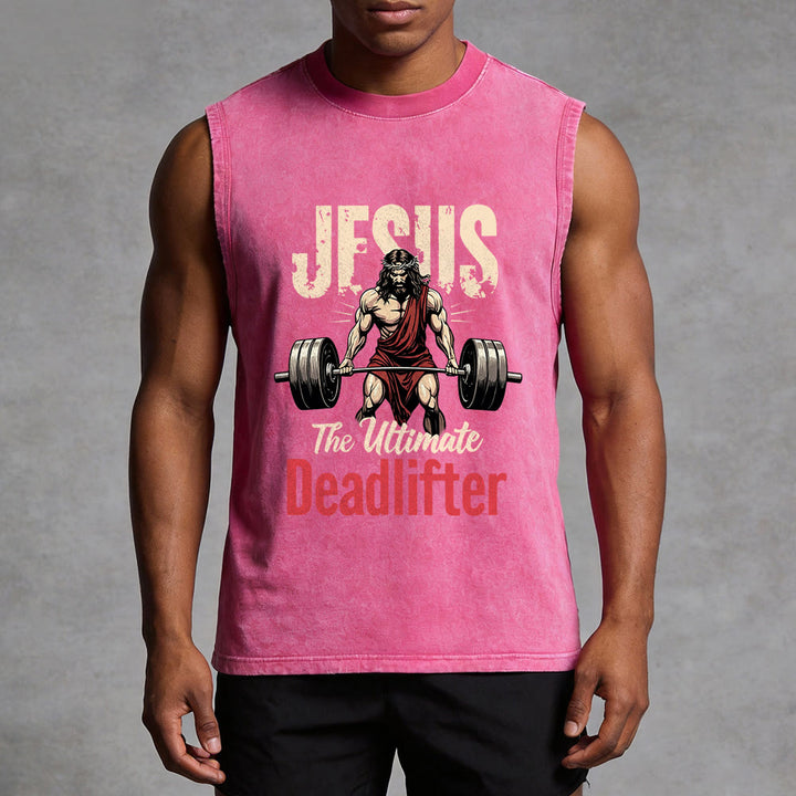 Christianartworkshop Jesus The Ultimate Deadlifter Canotta unisex lavata - image 9