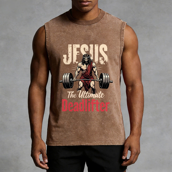 Christianartworkshop Jesus The Ultimate Deadlifter Canotta unisex lavata - image 14