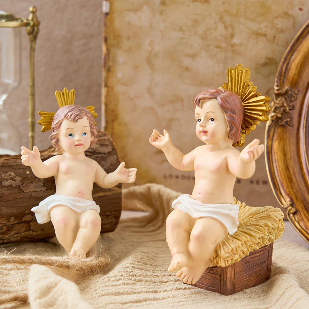 Christianartworkshop Collezione di statuette realistiche del Bambino Gesù nella mangiatoia: un simbolo del sacro miracolo della nascita - image 15