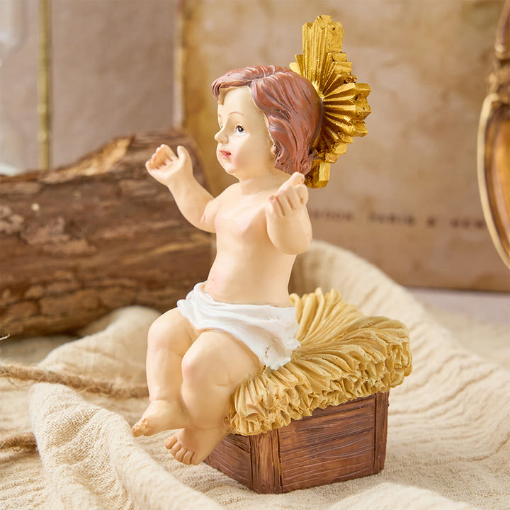 Christianartworkshop Collezione di statuette realistiche del Bambino Gesù nella mangiatoia: un simbolo del sacro miracolo della nascita - image 14