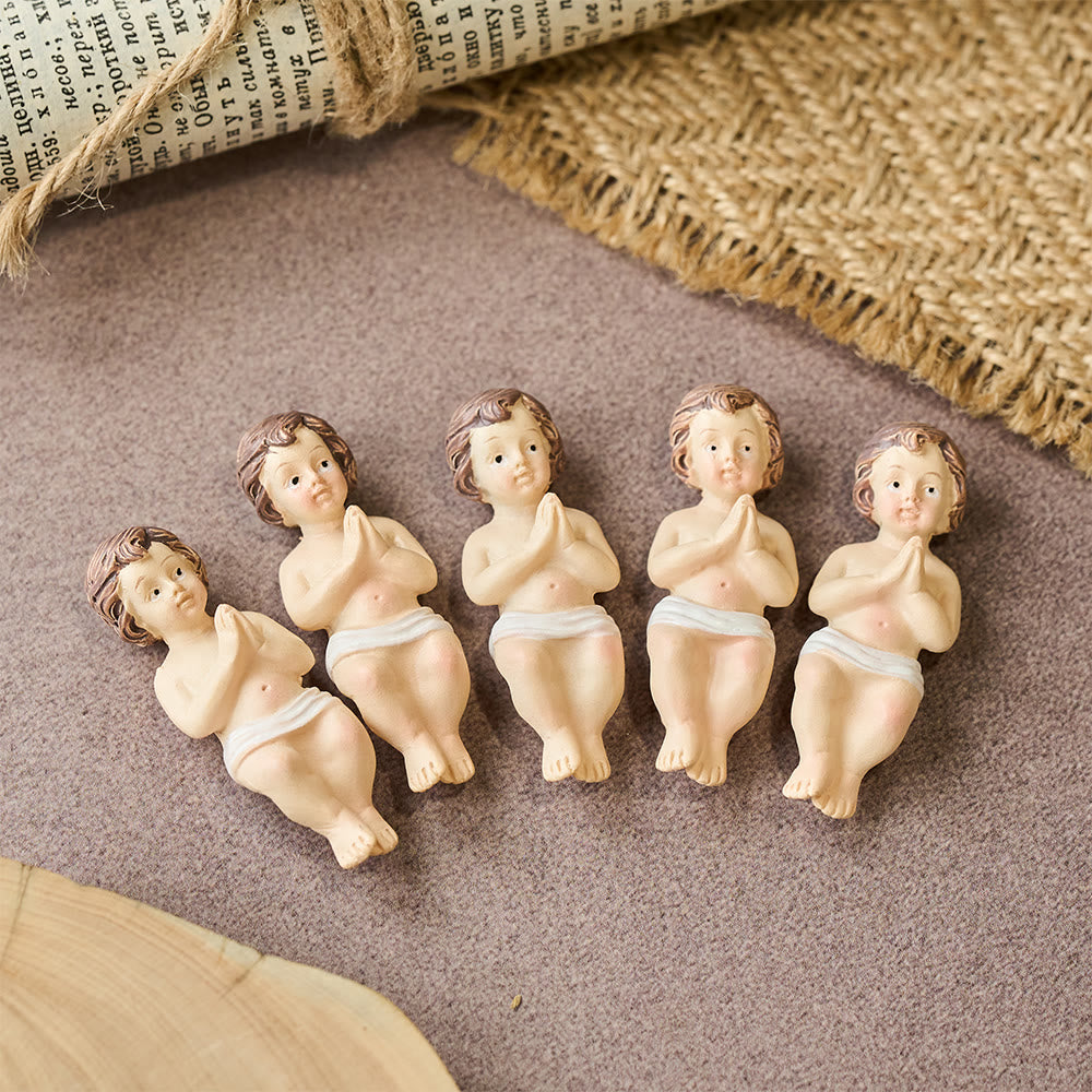 Christianartworkshop Collezione di statuette realistiche del Bambino Gesù nella mangiatoia: un simbolo del sacro miracolo della nascita - Prega il Santo Bambino (5 pezzi) - image 11