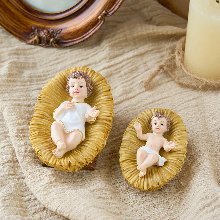 Christianartworkshop Collezione di statuette realistiche del Bambino Gesù nella mangiatoia: un simbolo del sacro miracolo della nascita - image 3