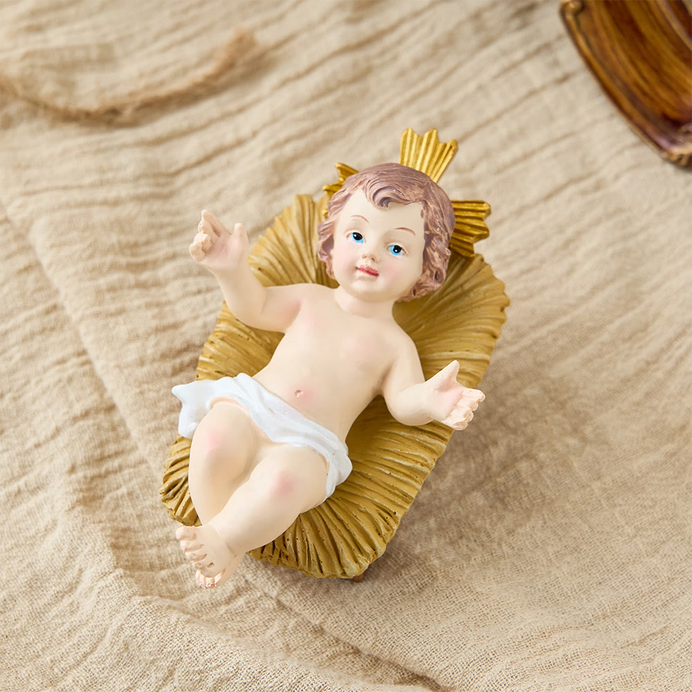 Christianartworkshop Collezione di statuette realistiche del Bambino Gesù nella mangiatoia: un simbolo del sacro miracolo della nascita - image 7