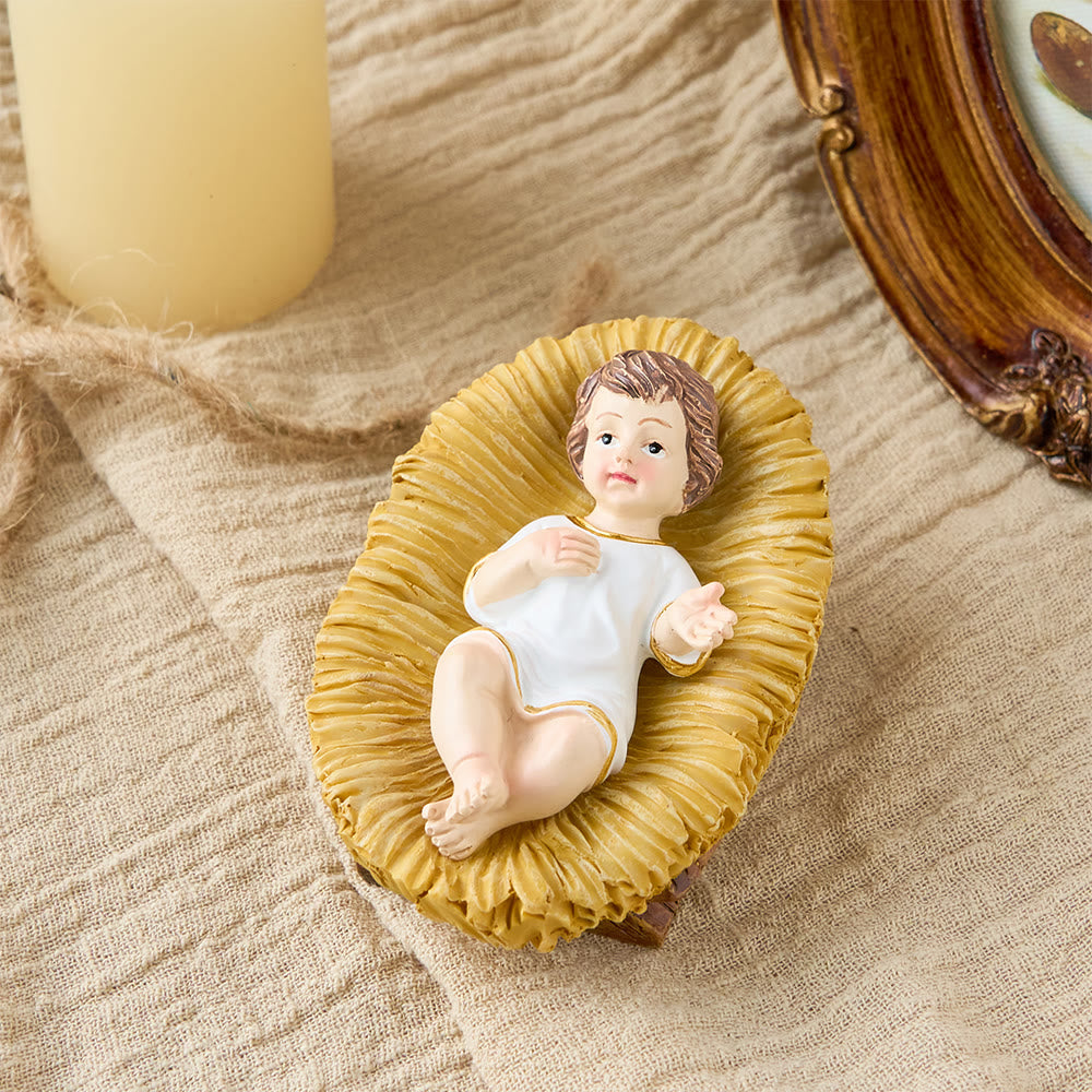 Christianartworkshop Collezione di statuette realistiche del Bambino Gesù nella mangiatoia: un simbolo del sacro miracolo della nascita - image 9