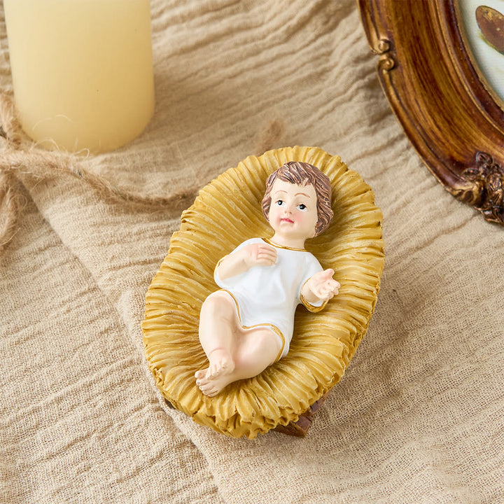 Christianartworkshop Collezione di statuette realistiche del Bambino Gesù nella mangiatoia: un simbolo del sacro miracolo della nascita - image 9