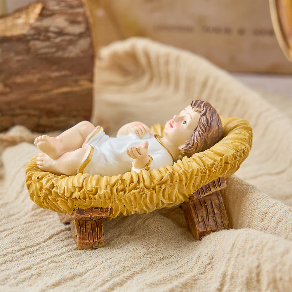 Christianartworkshop Collezione di statuette realistiche del Bambino Gesù nella mangiatoia: un simbolo del sacro miracolo della nascita - image 10