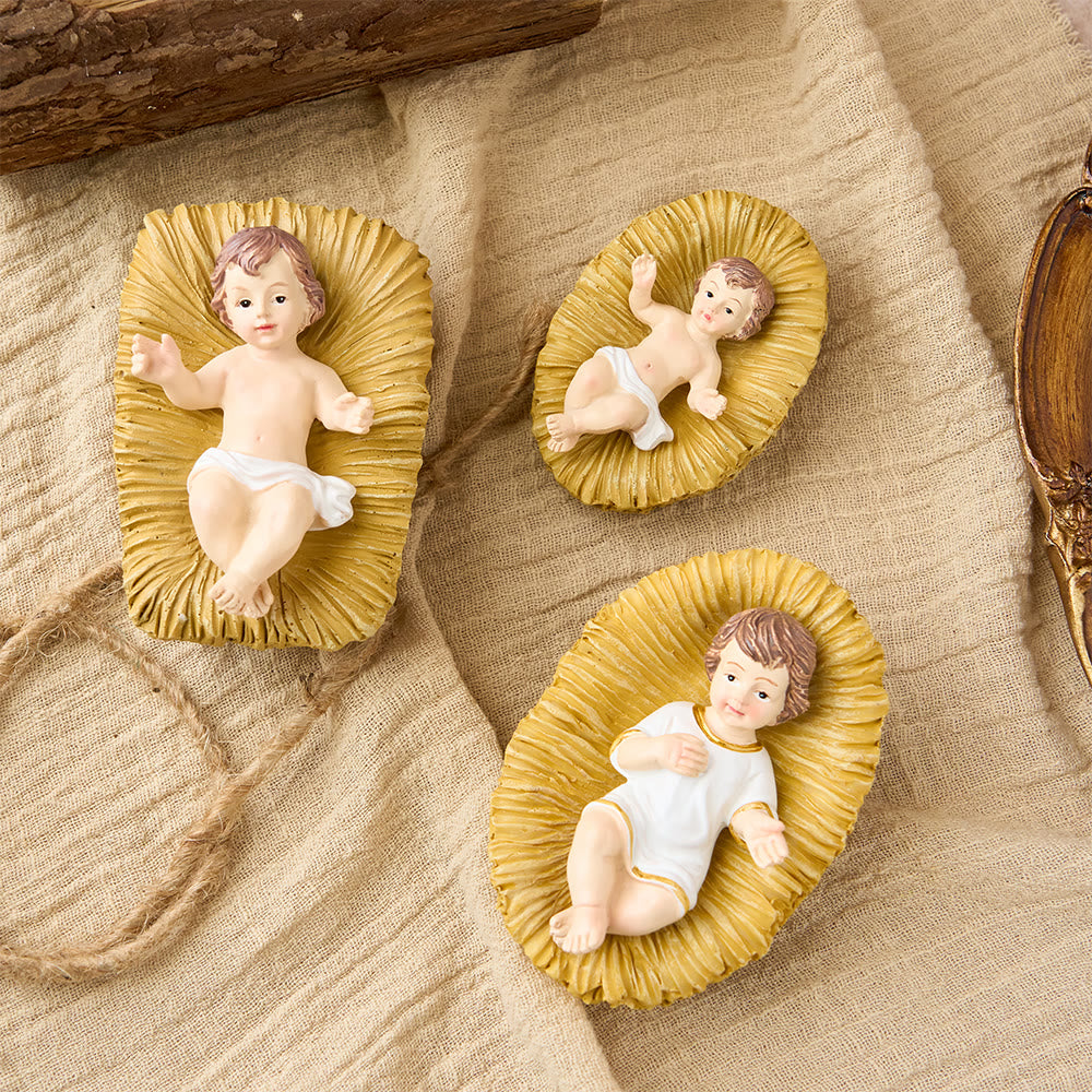 Christianartworkshop Collezione di statuette realistiche del Bambino Gesù nella mangiatoia: un simbolo del sacro miracolo della nascita - image 4