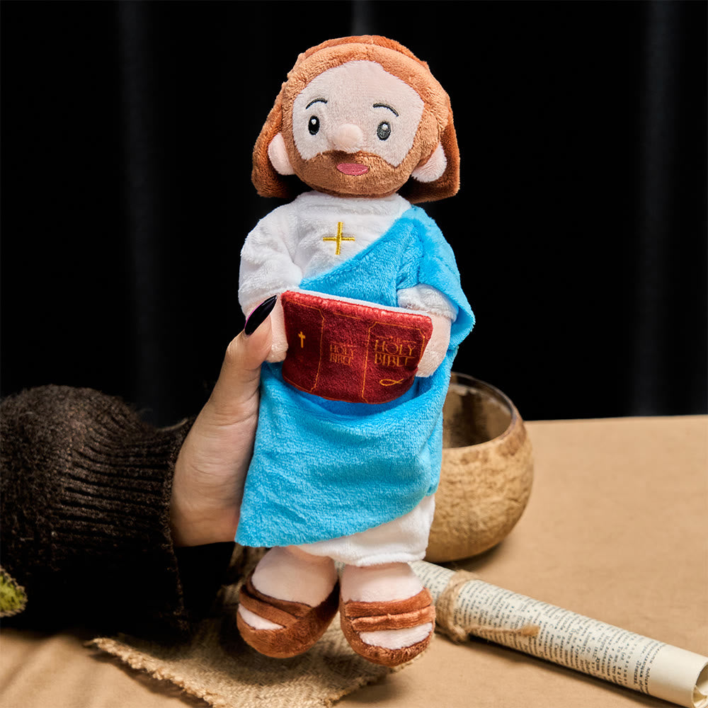 Christianartworkshop Peluche di Gesù con Bibbia: incarna la saggezza divina e il tenero conforto - image 1