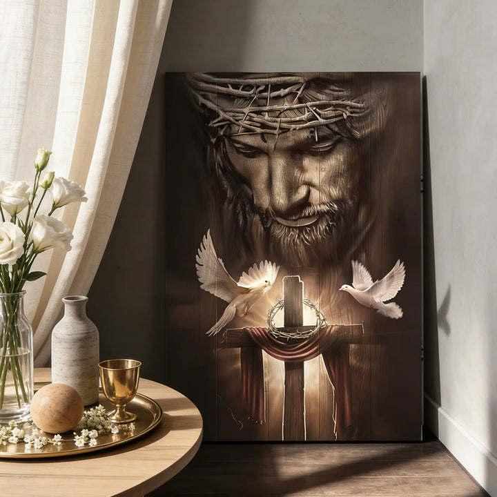 Christianartworkshop Stampa artistica da parete con sacrificio sacro e colomba: un simbolo di amore redentore e pace - image 4
