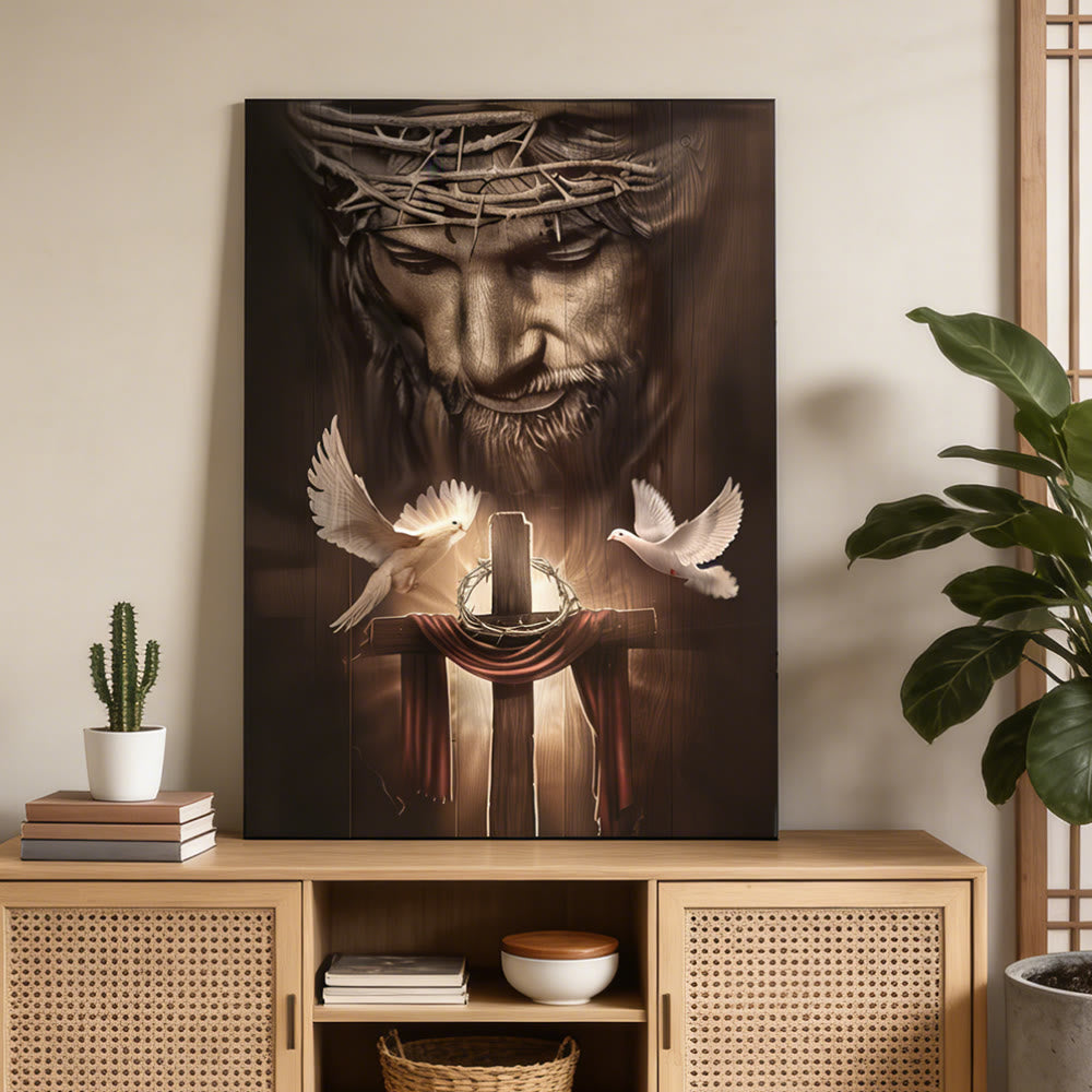 Christianartworkshop Stampa artistica da parete con sacrificio sacro e colomba: un simbolo di amore redentore e pace - image 2