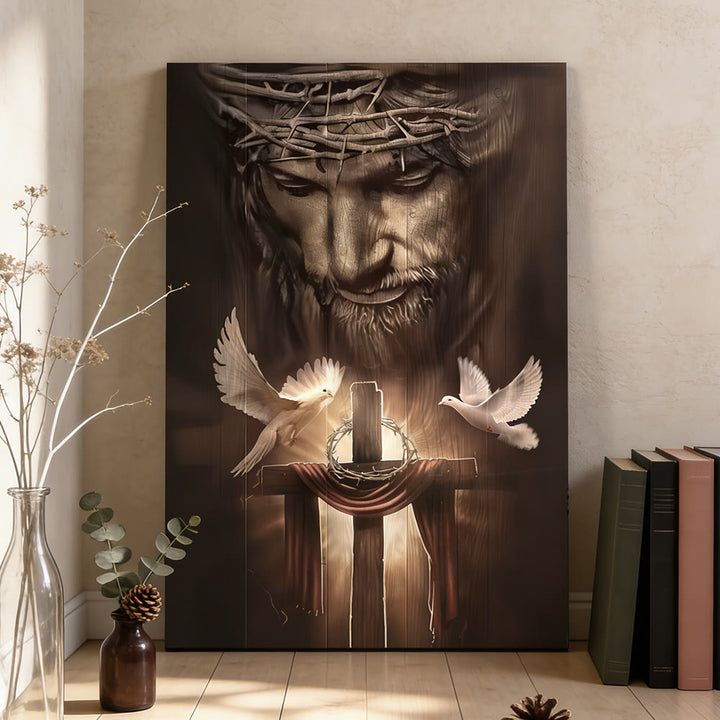 Christianartworkshop Stampa artistica da parete con sacrificio sacro e colomba: un simbolo di amore redentore e pace - image 3