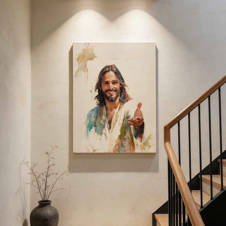 Christianartworkshop Stampe artistiche murali raffiguranti Gesù con la mano tesa: un simbolo della sua grazia invitante - image 2