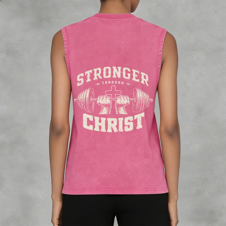 Christianartworkshop Canotta unisex lavata con croce a bilanciere "Stronger Through Christ" - image 14