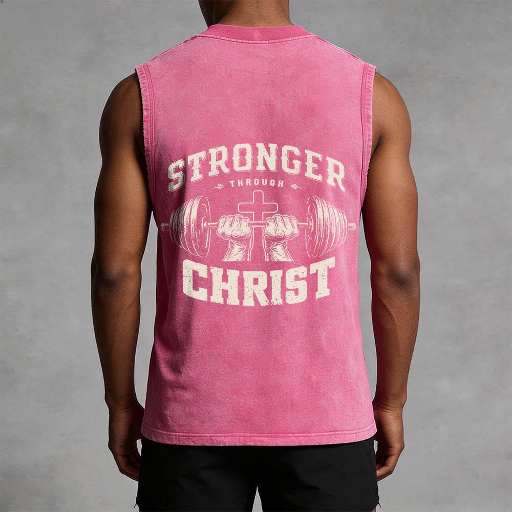Christianartworkshop Canotta unisex lavata con croce a bilanciere "Stronger Through Christ" - image 13