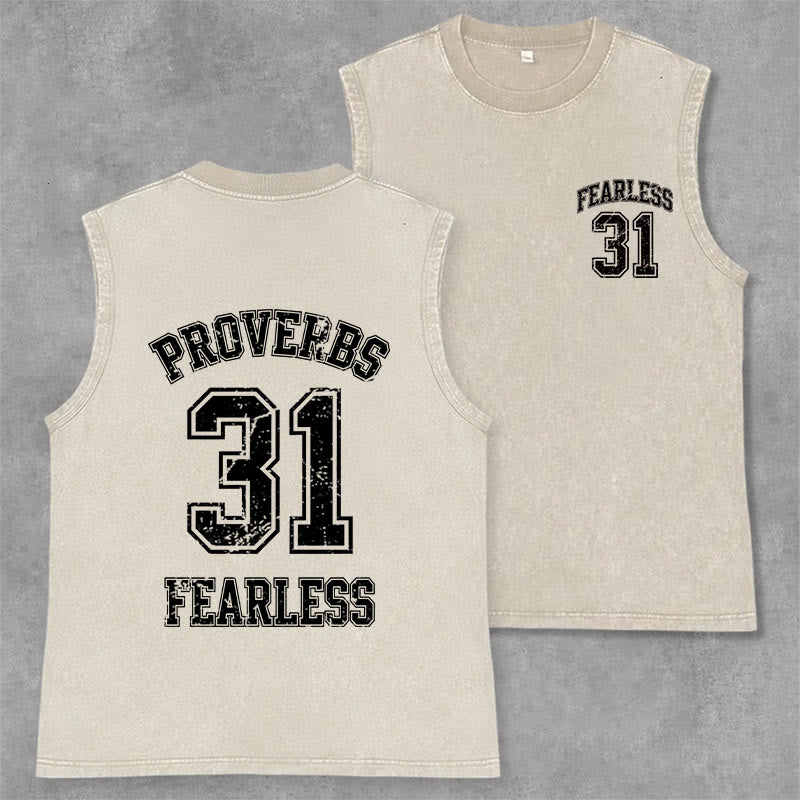Christianartworkshop Proverbi 31: Canotta unisex lavata Fearless Varsity - Beige - 2XL - image 28