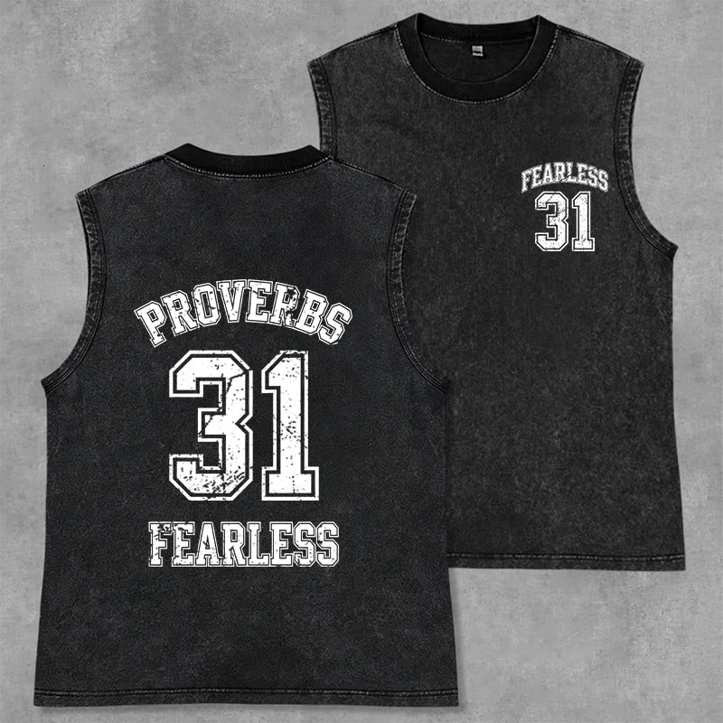 Christianartworkshop Proverbi 31: Canotta unisex lavata Fearless Varsity - Nero - 2XL - image 21