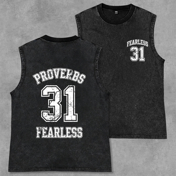 Christianartworkshop Proverbi 31: Canotta unisex lavata Fearless Varsity - Nero - 2XL - image 21