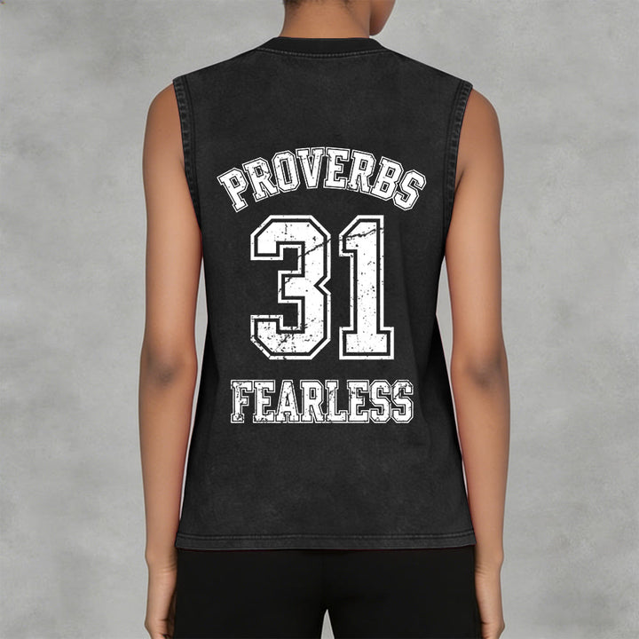 Christianartworkshop Proverbi 31: Canotta unisex lavata Fearless Varsity - image 27