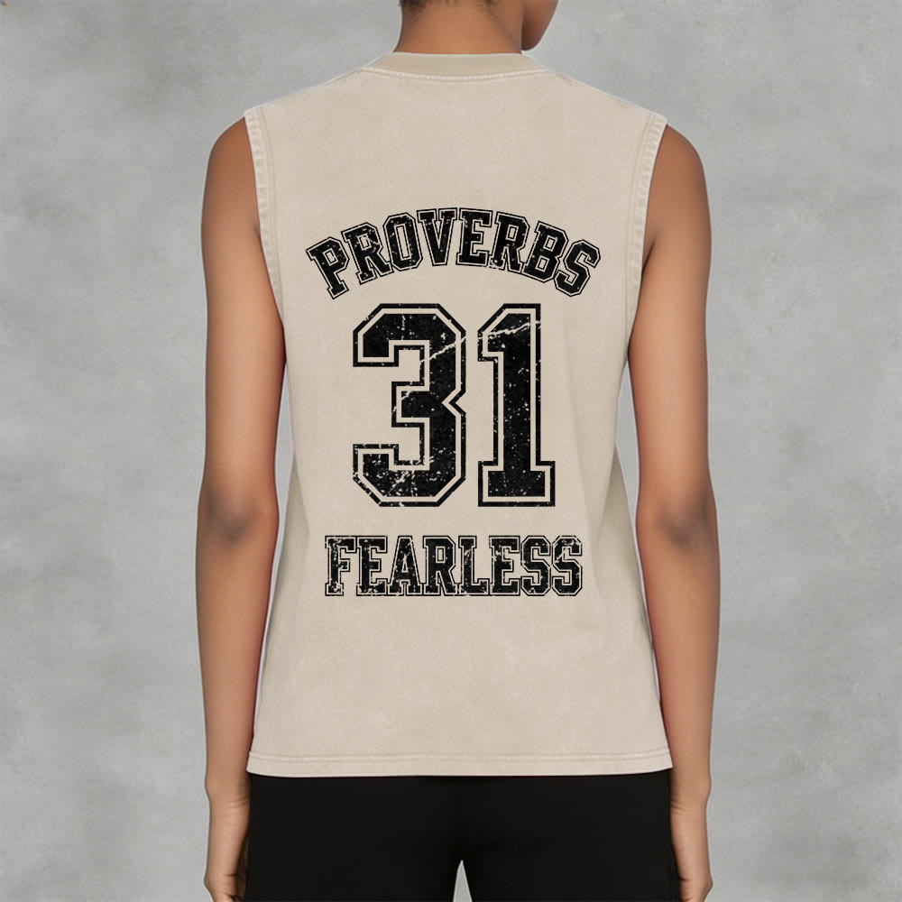 Christianartworkshop Proverbi 31: Canotta unisex lavata Fearless Varsity - image 34