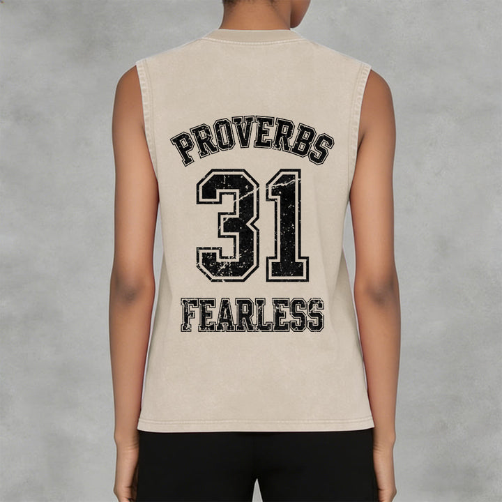 Christianartworkshop Proverbi 31: Canotta unisex lavata Fearless Varsity - image 34