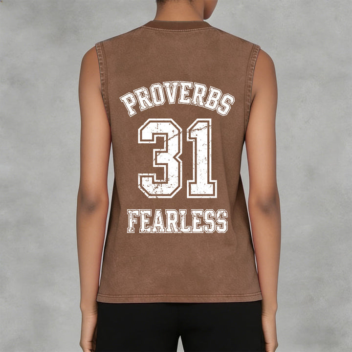 Christianartworkshop Proverbi 31: Canotta unisex lavata Fearless Varsity - image 20