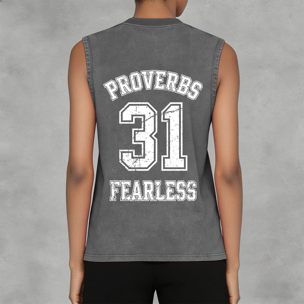 Christianartworkshop Proverbi 31: Canotta unisex lavata Fearless Varsity - image 13