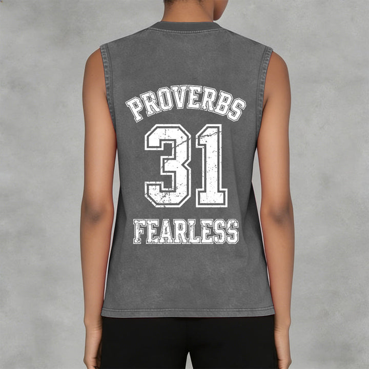 Christianartworkshop Proverbi 31: Canotta unisex lavata Fearless Varsity - image 13