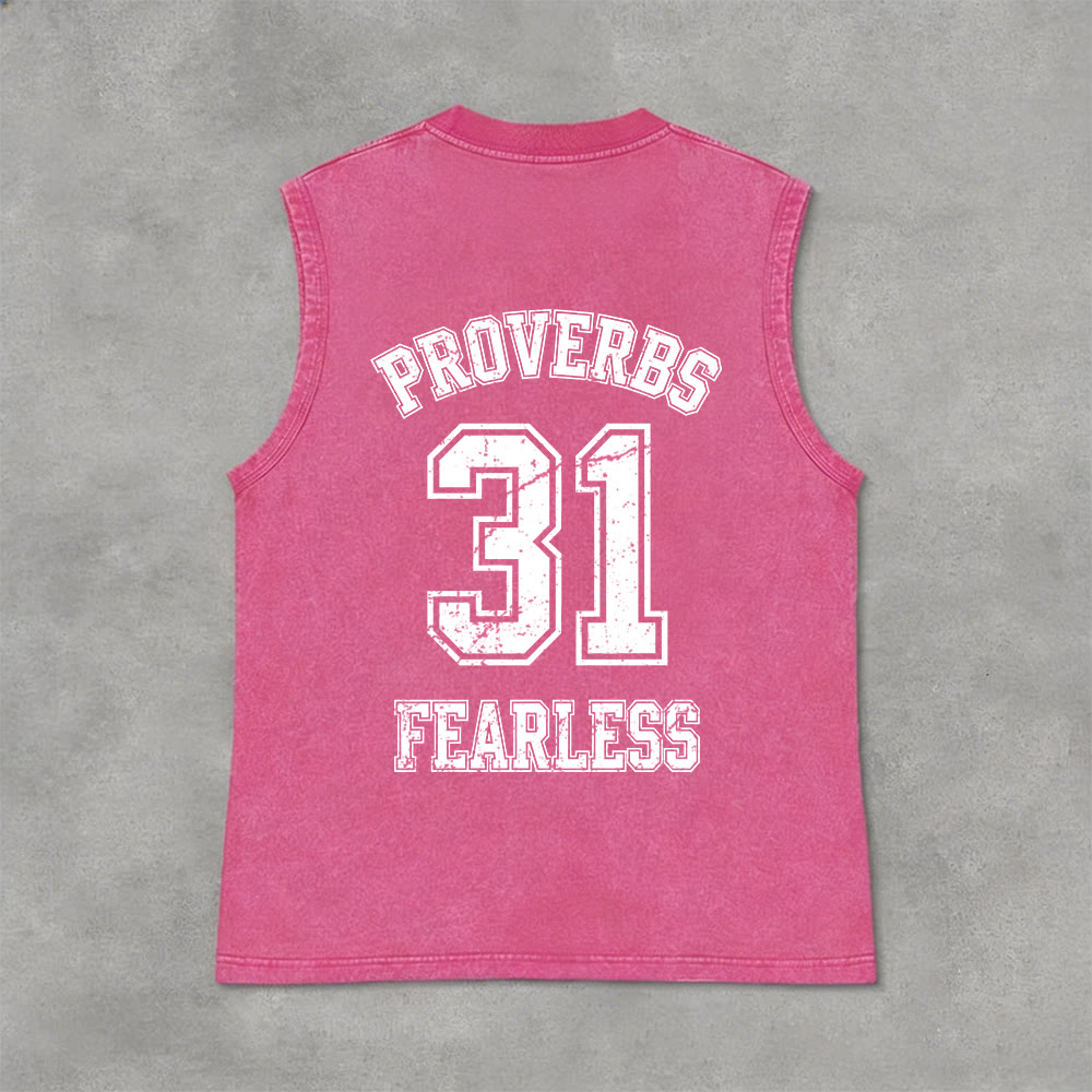 Christianartworkshop Proverbi 31: Canotta unisex lavata Fearless Varsity - image 2
