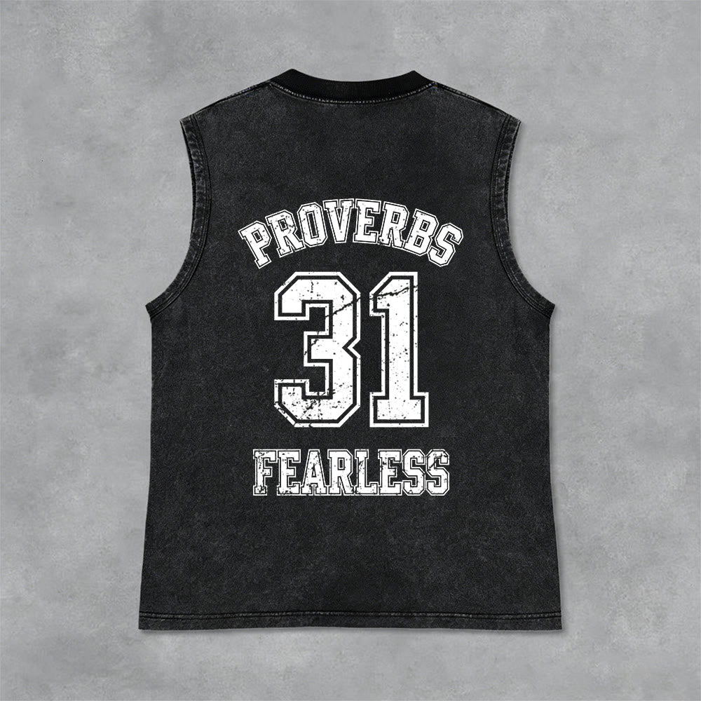 Christianartworkshop Proverbi 31: Canotta unisex lavata Fearless Varsity - image 23