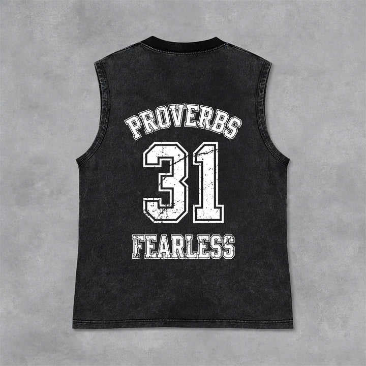 Christianartworkshop Proverbi 31: Canotta unisex lavata Fearless Varsity - image 23