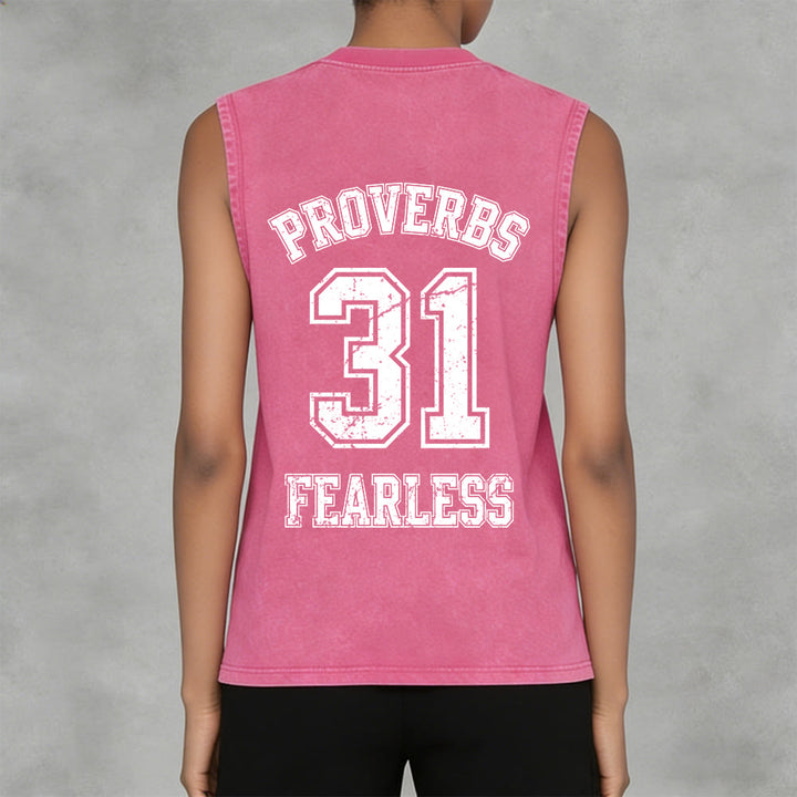 Christianartworkshop Proverbi 31: Canotta unisex lavata Fearless Varsity - image 6