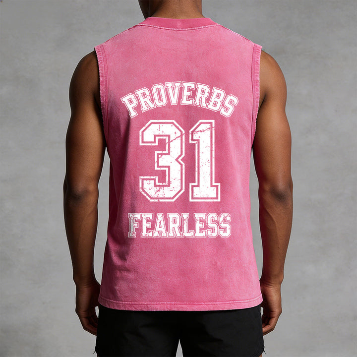 Christianartworkshop Proverbi 31: Canotta unisex lavata Fearless Varsity - image 4