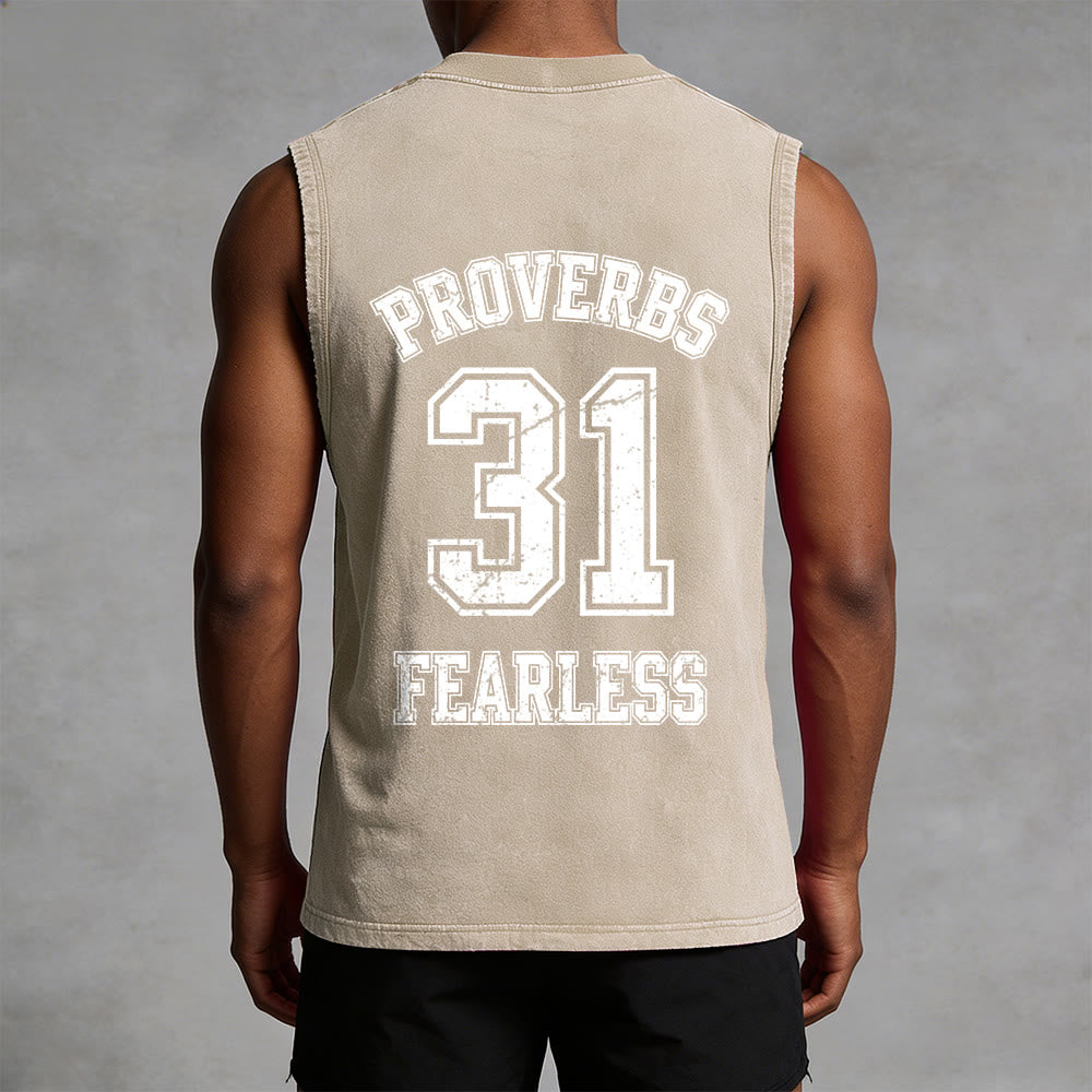 Christianartworkshop Proverbi 31: Canotta unisex lavata Fearless Varsity - image 32