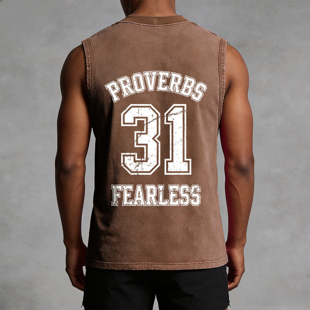 Christianartworkshop Proverbi 31: Canotta unisex lavata Fearless Varsity - image 18