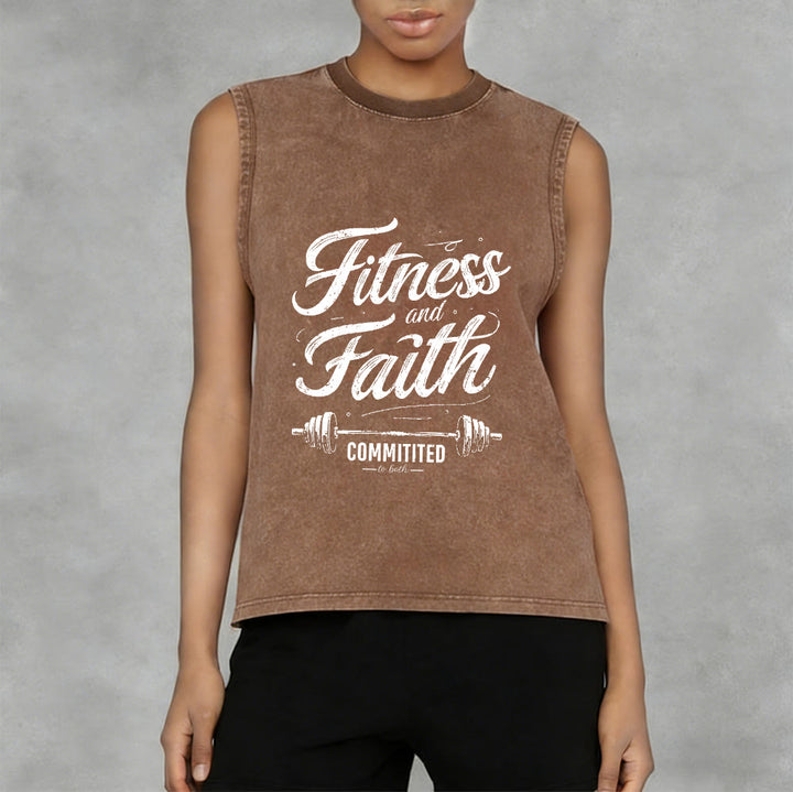 Christianartworkshop Fitness e fede: impegnati in entrambi Canotta unisex lavata con bilanciere - image 8