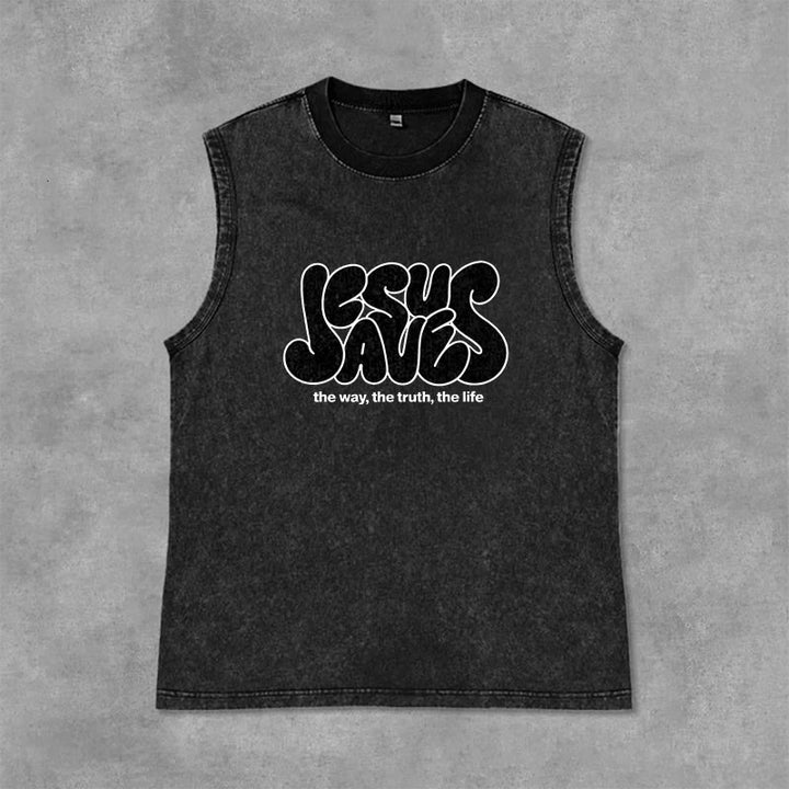 Canotta unisex retrò "Jesus Saves" Christianartworkshop - Nero - 2XL - image 12
