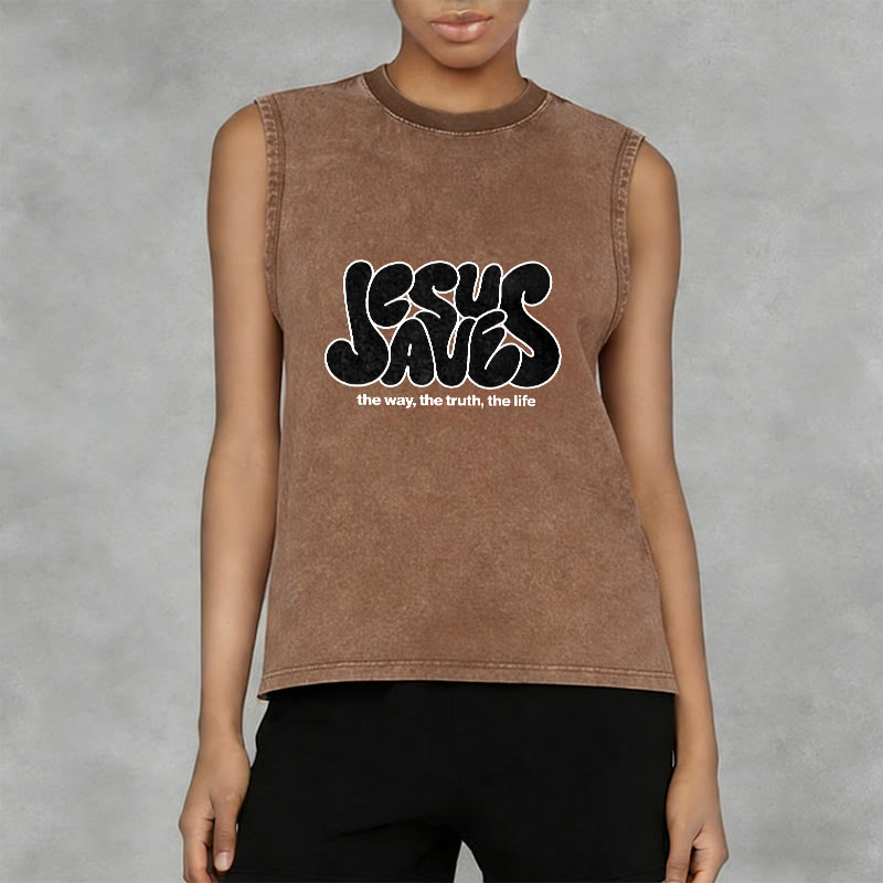Canotta unisex lavata retrò "Jesus Saves" Christianartworkshop - image 11