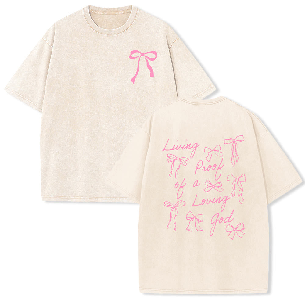 Christianartworkshop Maglietta unisex lavata "La prova vivente di un Dio amorevole" - Beige - 4XL - image 2