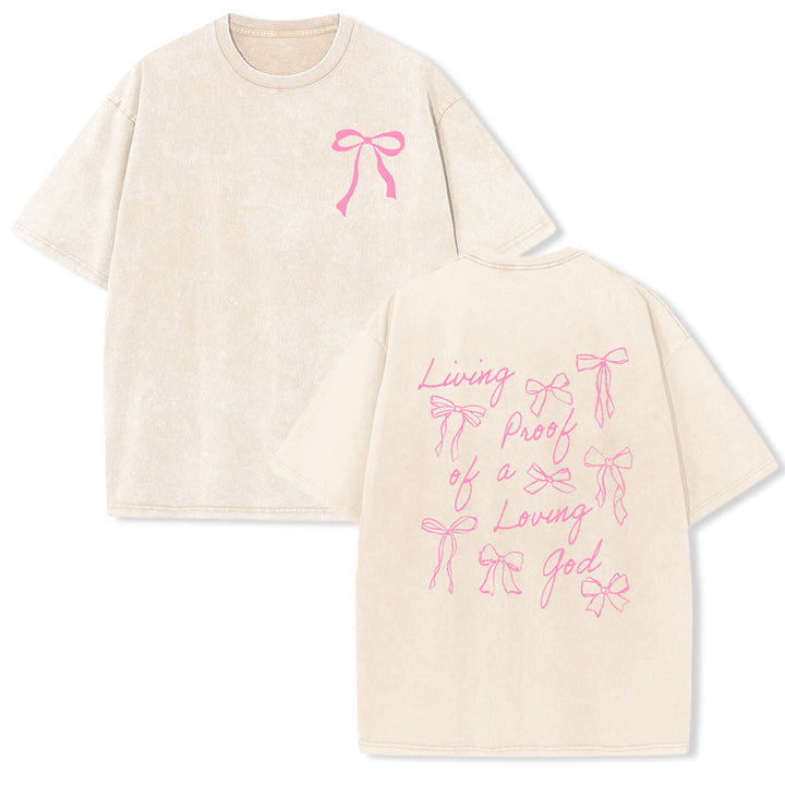 Christianartworkshop Maglietta unisex lavata "La prova vivente di un Dio amorevole" - Beige - 4XL - image 2