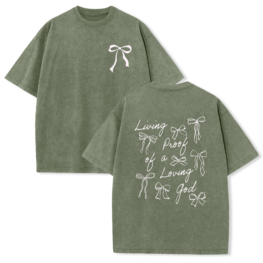 Christianartworkshop Maglietta unisex lavata "La prova vivente di un Dio amorevole" - Verde militare - 4XL - image 20