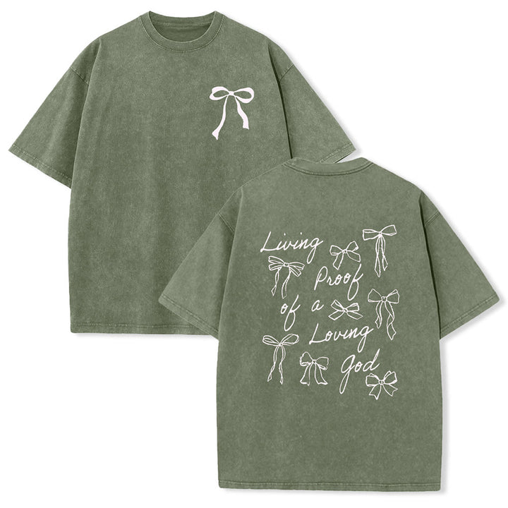 Christianartworkshop Maglietta unisex lavata "La prova vivente di un Dio amorevole" - Verde militare - 4XL - image 20