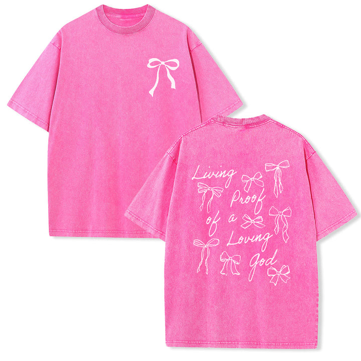 Christianartworkshop Maglietta unisex lavata "La prova vivente di un Dio amorevole" - Rosa - 4XL - image 11