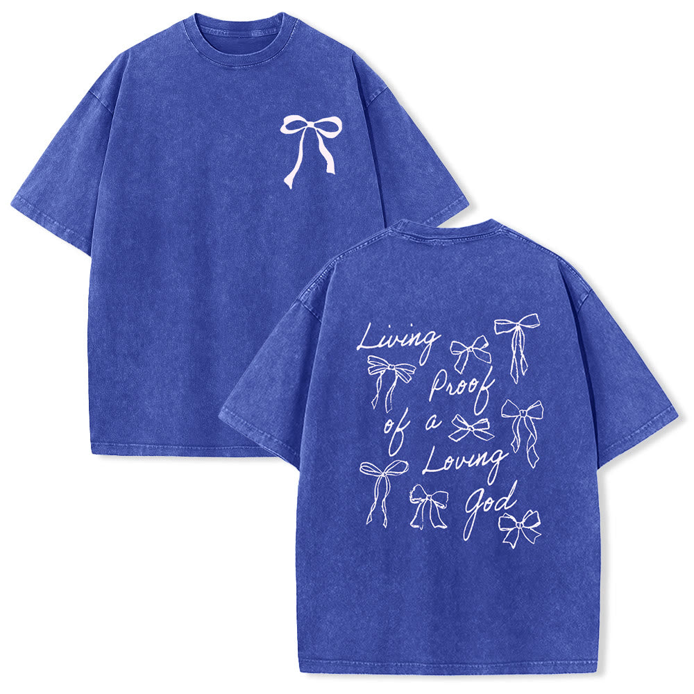 Christianartworkshop Maglietta unisex lavata "La prova vivente di un Dio amorevole" - Blu - 4XL - image 8