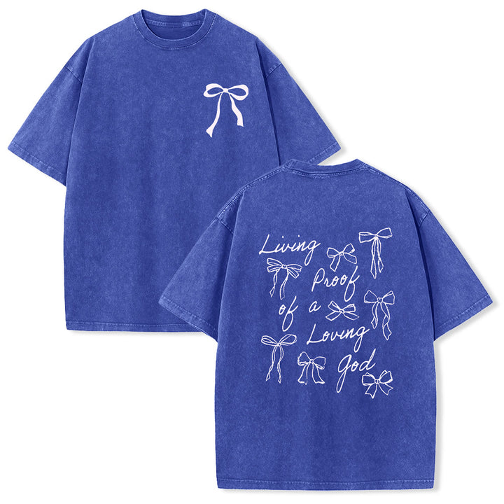Christianartworkshop Maglietta unisex lavata "La prova vivente di un Dio amorevole" - Blu - 4XL - image 8