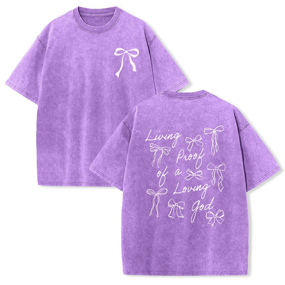 Christianartworkshop Maglietta unisex lavata "La prova vivente di un Dio amorevole" - Viola - 4XL - image 14
