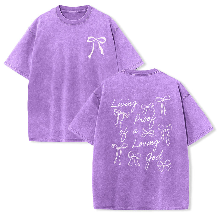 Christianartworkshop Maglietta unisex lavata "La prova vivente di un Dio amorevole" - Viola - 4XL - image 14