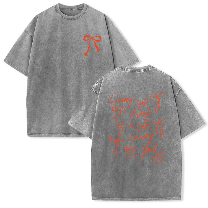 Christianartworkshop Maglietta unisex lavata "La prova vivente di un Dio amorevole" - Grigio - 4XL - image 23