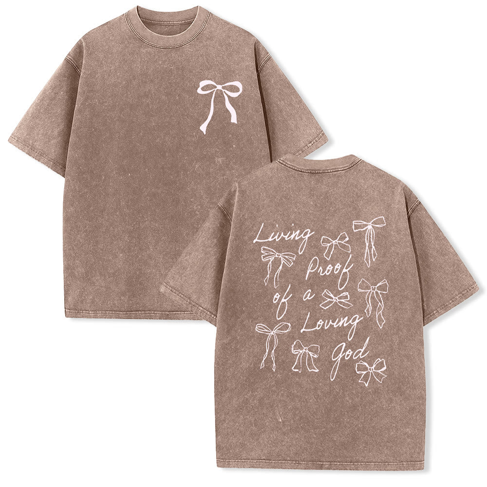 Christianartworkshop Maglietta unisex lavata "La prova vivente di un Dio amorevole" - Cachi - 4XL - image 17