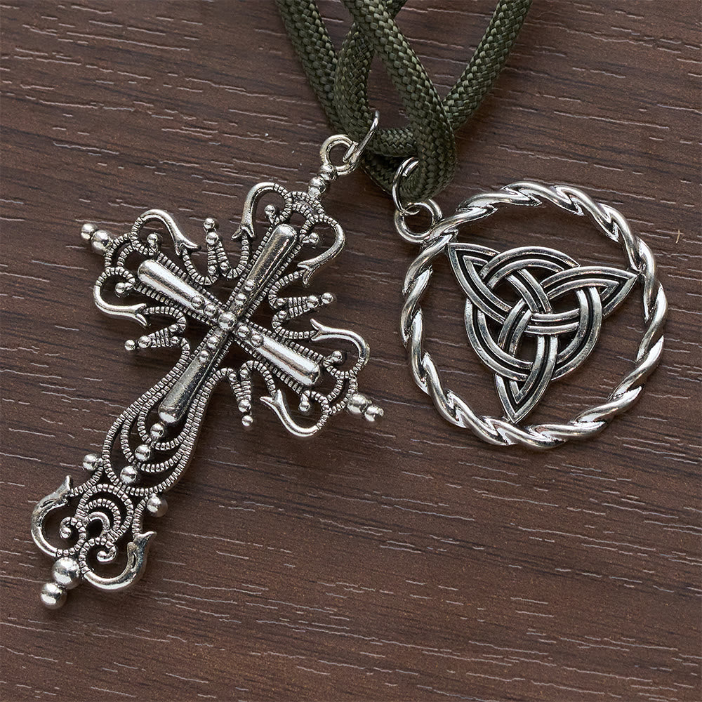 Christianartworkshop Rosario tascabile Irish Blessing Lucky Faith con nodo eterno, perline in legno bianco verde - image 15